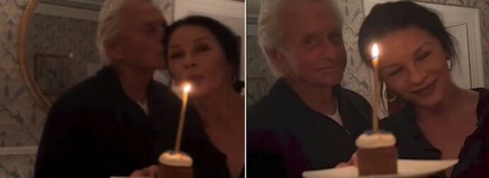 Τα γενέθλια του Μάικλ Ντάγκλας μαζί με Κάθριν Ζέτα Τζόουνς και πρόσωπο έκπληξη…