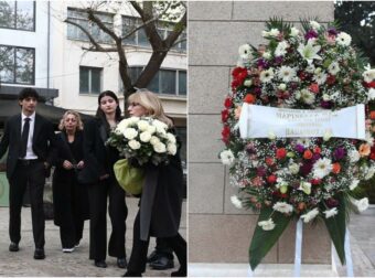 Σε λαϊκό προσκύνημα η σορός της Μαρινέλλας: Με δάκρυα στα μάτια η κόρη και τα εγγόνια της