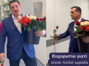 Άδωνις Γεωργιάδης: Τίμησε την Ημέρα της Γυναίκας μοιράζοντας λουλούδια σε εργαζόμενες και ασθενείς