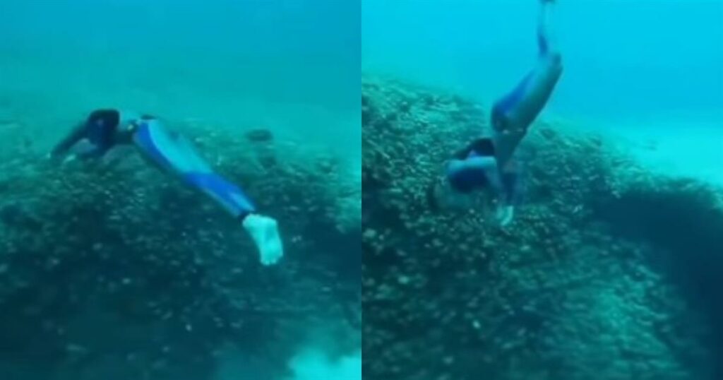Βίντεο σοκ: Ελεύθερη κατάδυση στο Πηγάδι του Διάβολου στη Βουλιαγμένη από Έλληνα