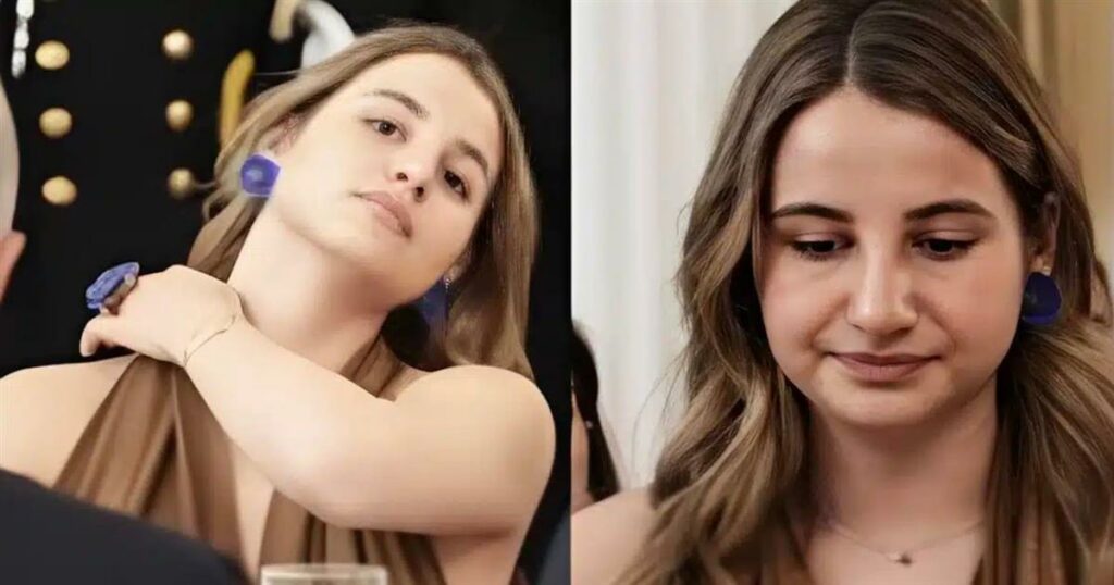 Κομψή και ντυμένη σαν Aρχαία Ελληνίδα: Η Δάφνη Μητσοτάκη στο επίσημο δείπνο στο Προεδρικό Μέγαρο μαγνήτισε όλα τα βλέμματα.