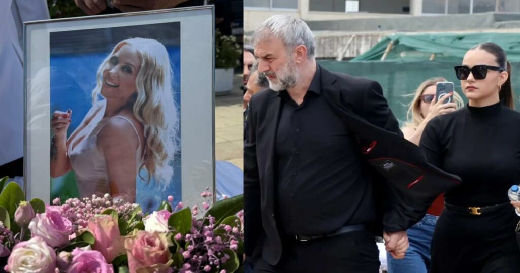 Χέρι χέρι με την κόρη του ο Τραϊανός Δέλλας στην κηδεία της Γωγώς Μαστροκώστα – Απαρηγόρητες η μητέρα και η αδερφή της (video)###