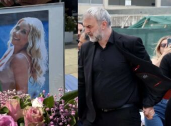 Χέρι χέρι με την κόρη του ο Τραϊανός Δέλλας στην κηδεία της Γωγώς Μαστροκώστα – Απαρηγόρητες η μητέρα και η αδερφή της (video)###