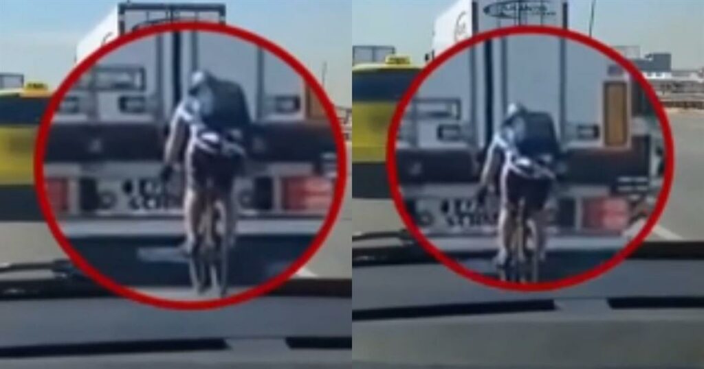 Απίστευτο σκηνικό στην Εθνική: Ποδηλάτης «κόλλησε» πίσω από νταλίκα για να πηγαίνει πιο γρήγορα, δείτε βίντεο
