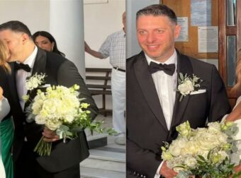 Δεν έπαιρναν τα μάτια τους από πάνω της: Το νυφικό της Γωγώς Μπαλή στον γάμο με τον Βασίλη Τσεκούρα