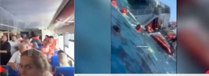 Τρομακτικά πλάνα μέσα από το πλοίο Express που ανετράπη – Συγκλονίζουν τα ουρλιαχτά των επιβατών – 8 νεκροί μέχρι στιγμής (video)