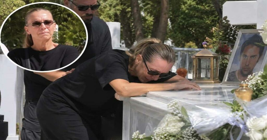 Ξανά στο μνήμα του Μαζωνάκη η Βάσω: Γατζώθηκε πάνω από τον τάφο και δεν άφηνε τα μάρμαρα – Την τράβαγε ο Μακρυνιώτης – «Δώστε μου πέντε λέπτα να…»